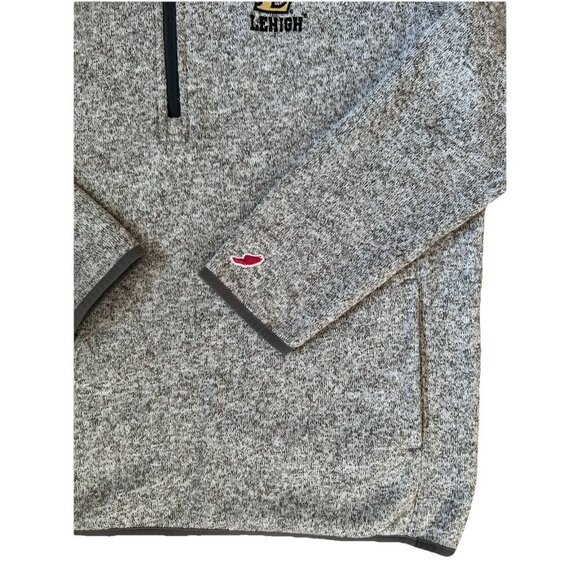 League Collegiate Wear Gray Lehigh Mountain Hawks 1/4 Zip Jacket Men’s Size Med - Picture 3 of 8